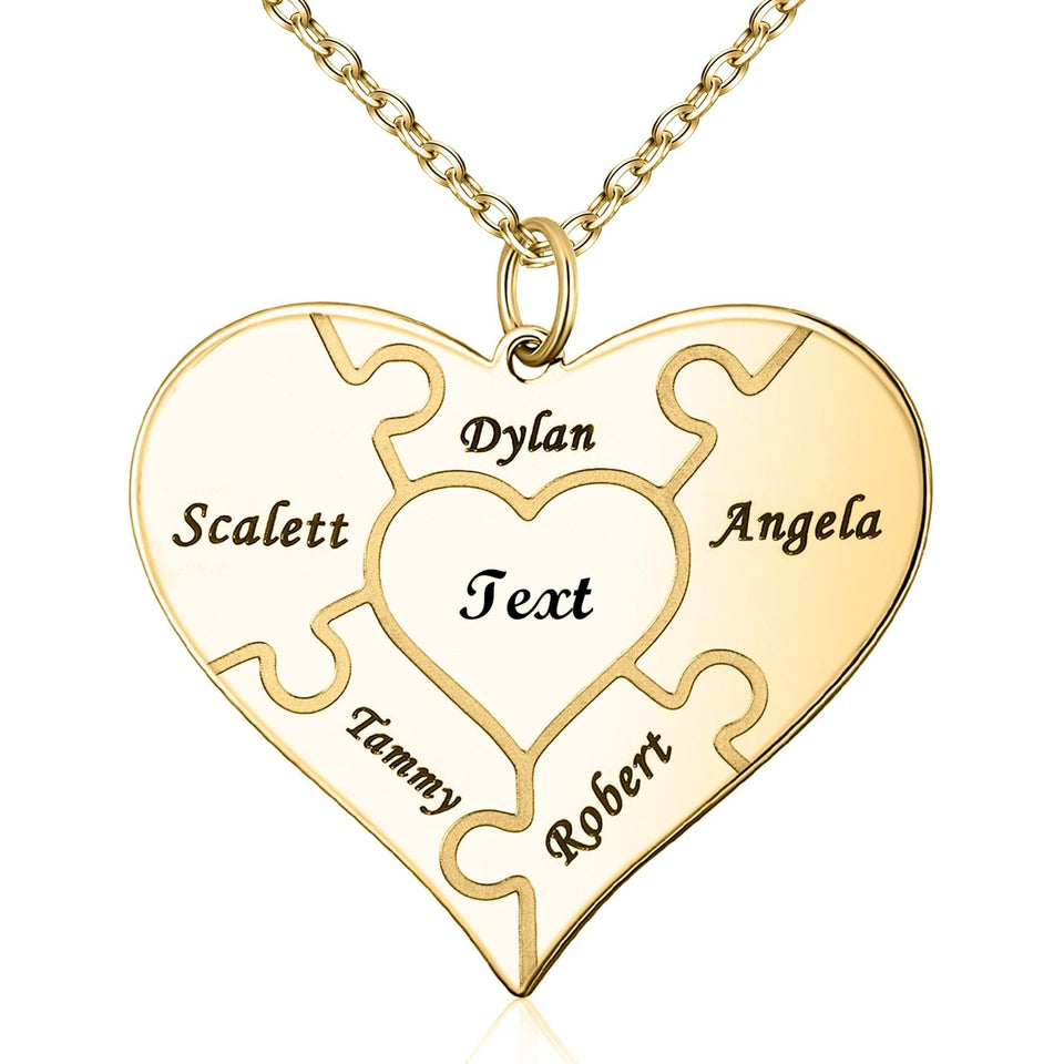 Colar da Família - Quebra-Cabeça Personalizável - loja dália
